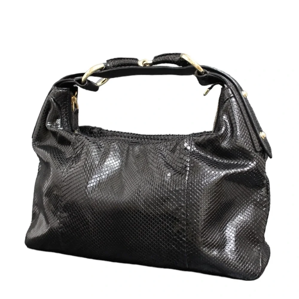 ❌SOLD❌GUCCI
Python Small Horsebit Chain Hobo Black - Picture 1 of 9